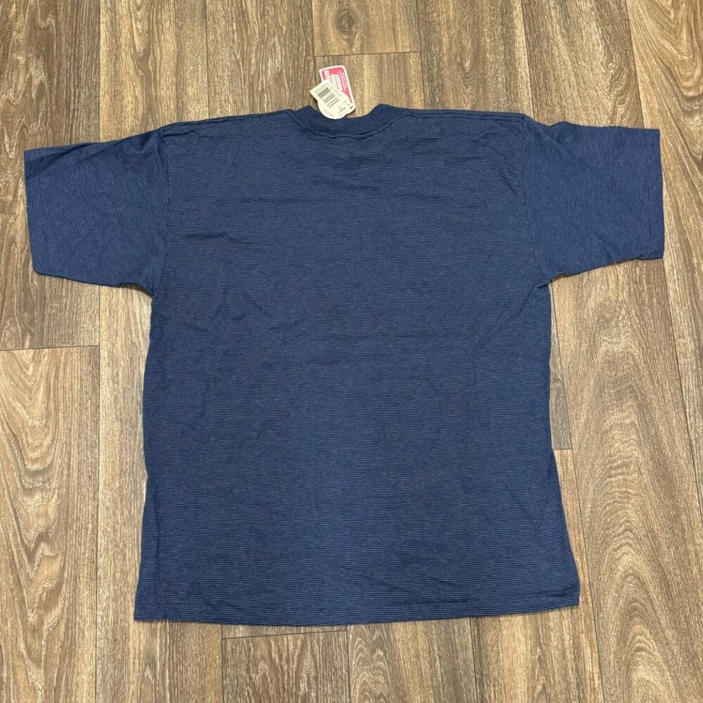 VTG Michigan Wolverines Shirt Men's XL Blue Striped Retro Sportswear 80s USA - Picture 7 of 12